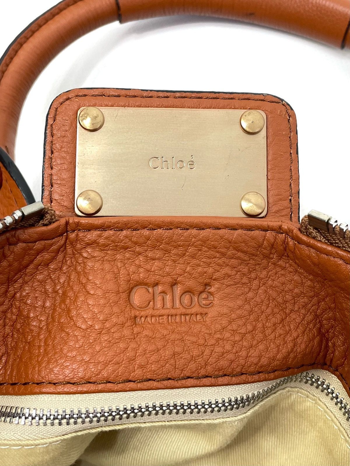 Chloe Chloé Paddington Medium Satchel Bag – Tan Pebbled Leather Size ONE SIZE - 11 Thumbnail