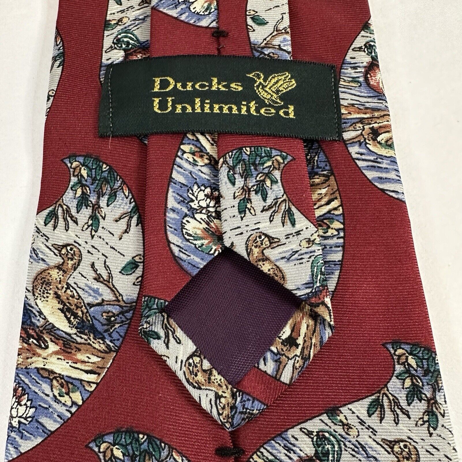 Other Ducks Unlimited Tie Silk USA Maroon Duck Preppy Classiccore Size ONE SIZE - 4 Thumbnail