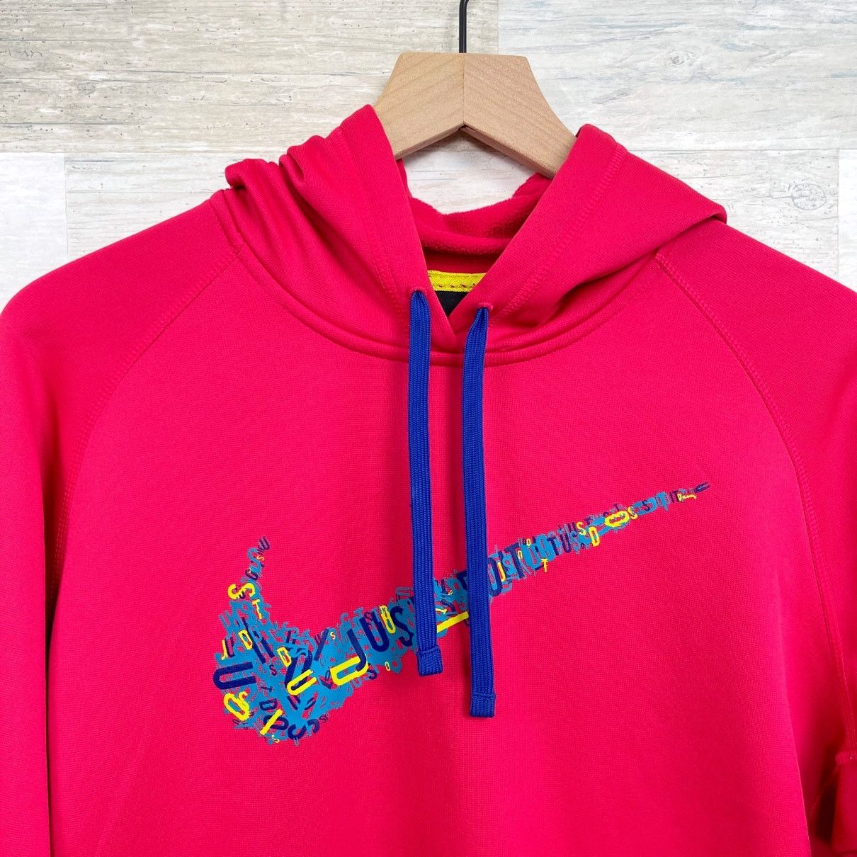 Nike Nike Just Do It Swoosh Graphic Hoodie Red Fleece Womens L Size L / US 10 / IT 46 - 2 Thumbnail