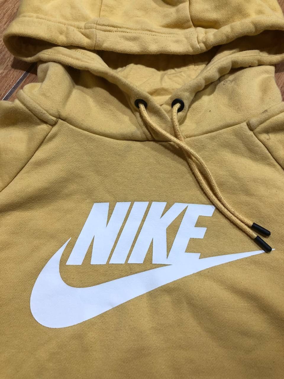 Nike Nike Yellow Fleece Hoodie Big Center Swoosh Logo Size US S / EU 44-46 / 1 - 15 Thumbnail