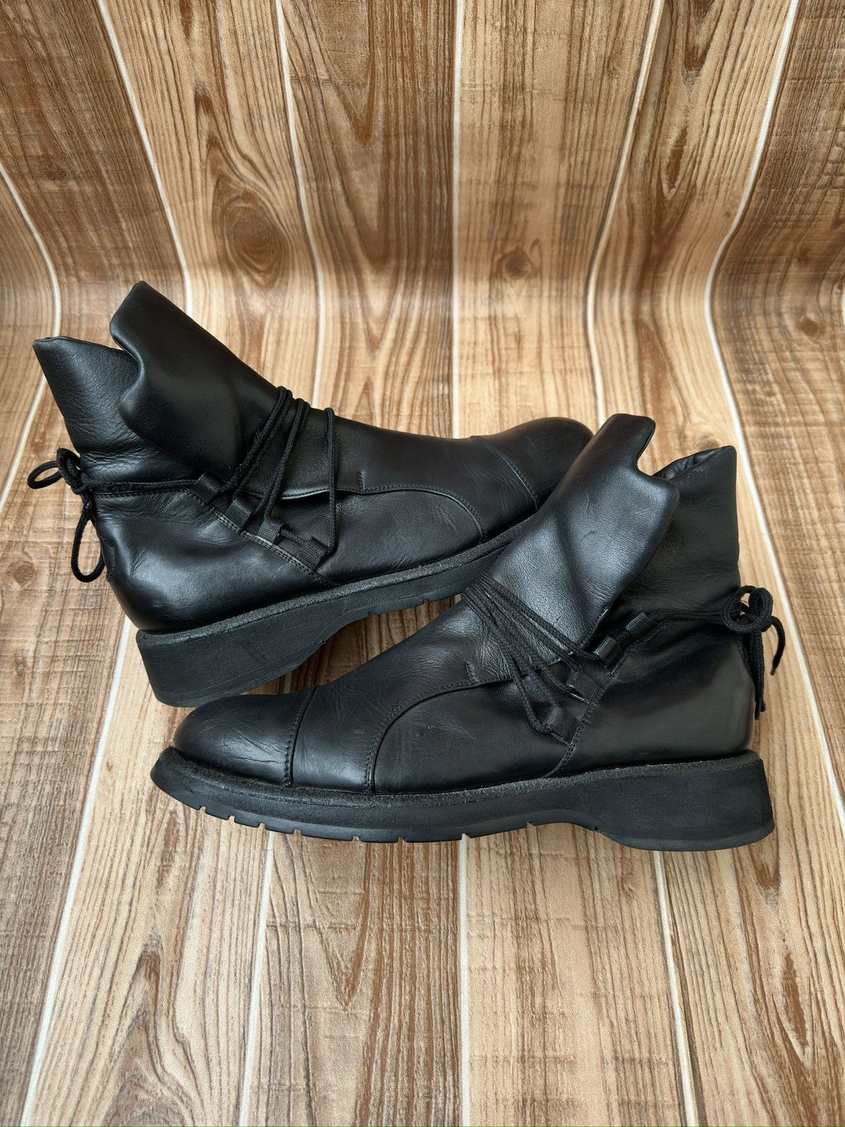 Emporio Armani Empirio Armani Leather Biker Lace Up Boots Like Rick Owens Size US 10 / EU 43 - 5 Thumbnail
