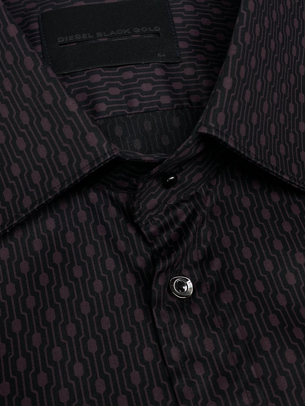 Diesel 🔥 DIESEL BLACK GOLD TECH PATTERN SHIRT Y2K MINIMAL LUXE Size US L / EU 52-54 / 3 - 13 Thumbnail