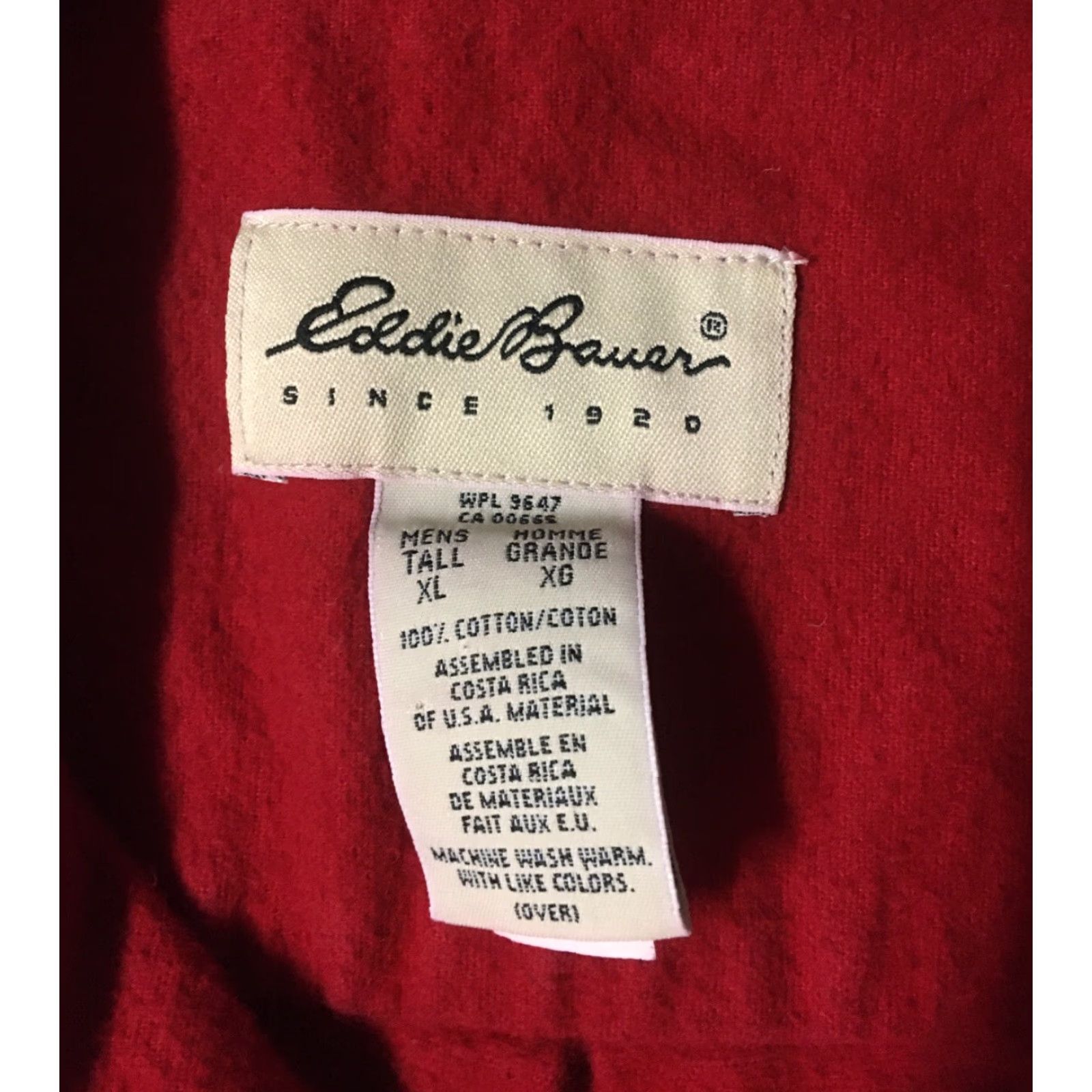 Eddie Bauer VINTAGE Eddie Bauer Shirt XL Red Cotton Nap Flannel 90s Button-Up Shirt Men Grunge Sailing Biker 80s 90s Rock Casual Size US XL / EU 56 / 4 - 3 Thumbnail