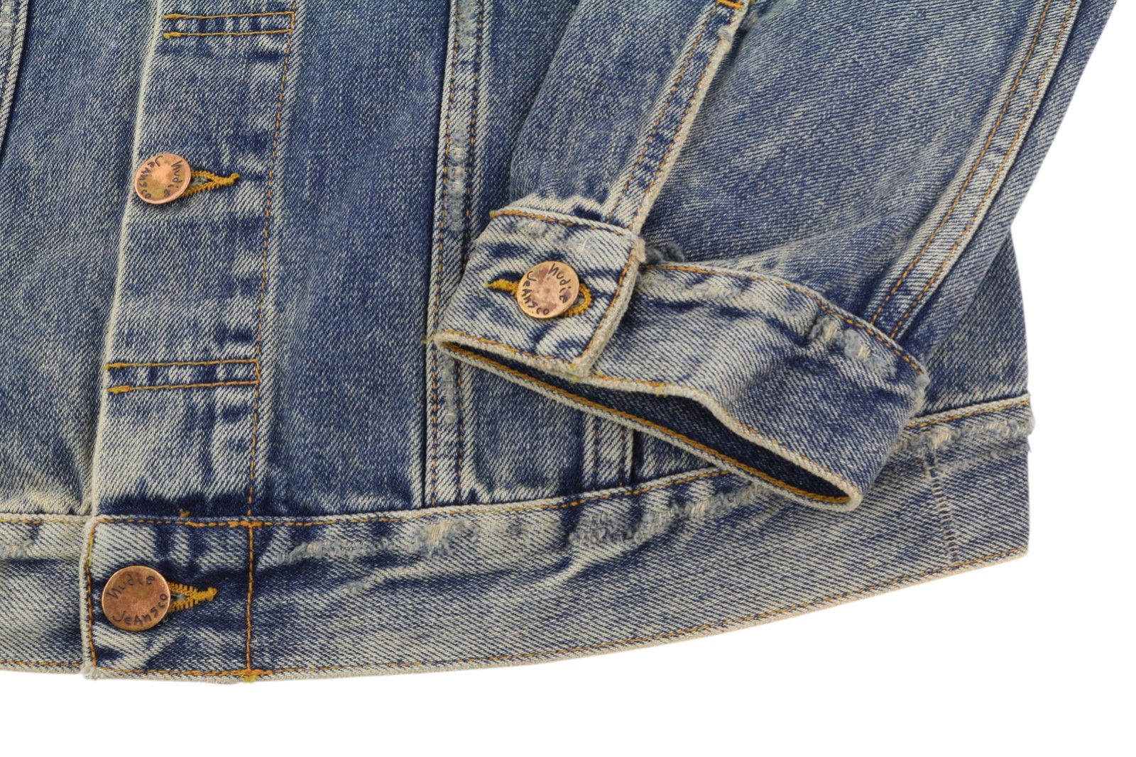 Nudie Jeans M Denim Blue Faded Washed Button-Up Polo Neck Jacket 85884 Size US M / EU 48-50 / 2 - 4 Thumbnail