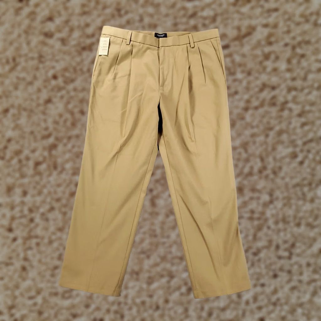 Dockers DOCKERS D3 Khaki Pants Mens Classic Flat Front 38x30 Beige NWT Signature Uniform Slim Straight Wear-Resistant Pockets Size US 38 / EU 54 - 1 Thumbnail