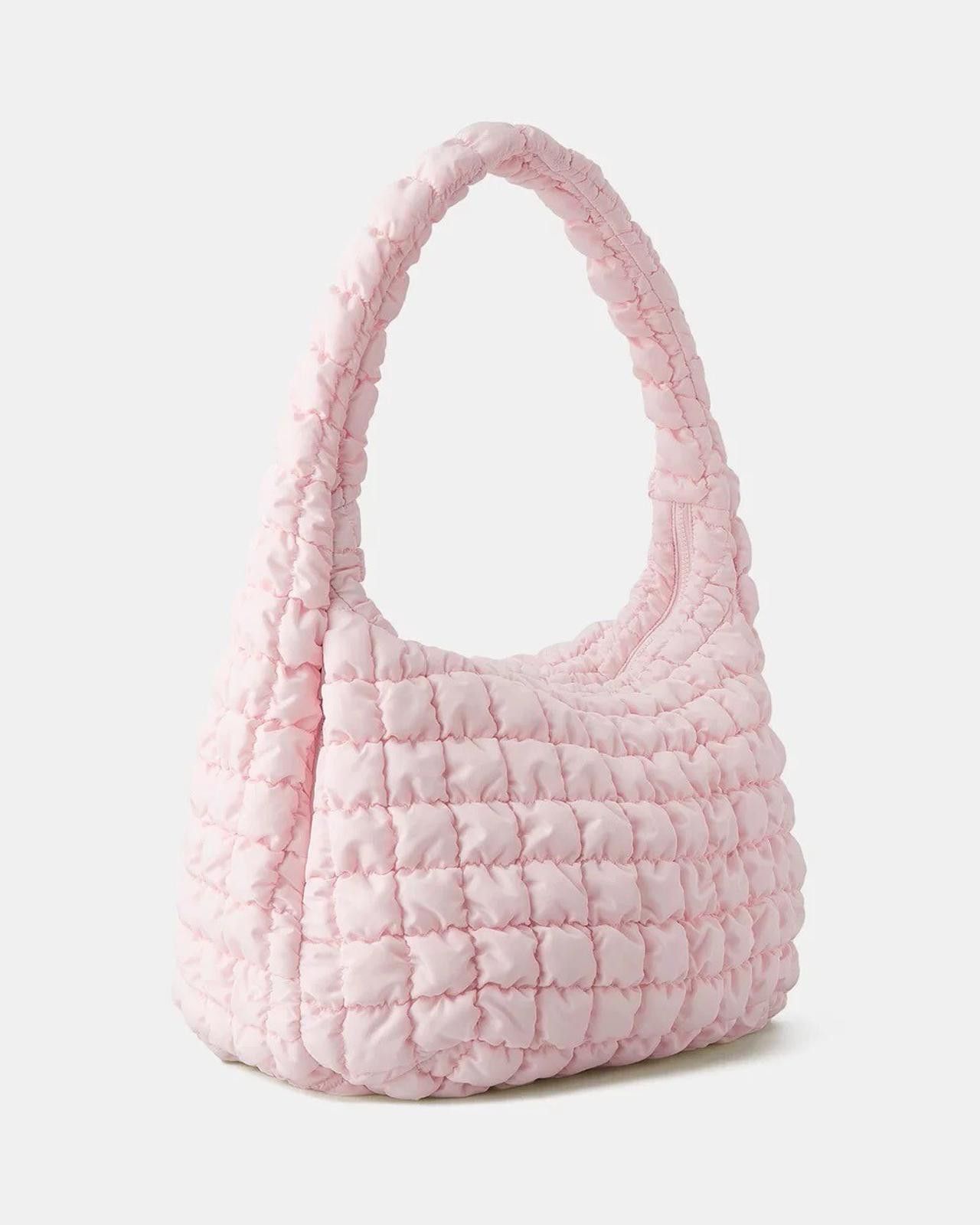 COS quilted oversized shoulder bag crossbody pink dusty