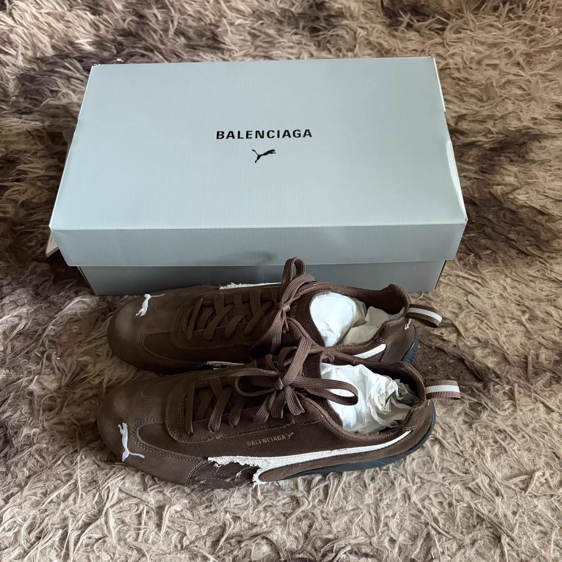 Puma PUMA x Balenciaga Speedcat Distressed Brown EUR 42 Size US 9 / EU 42 - 1 Thumbnail