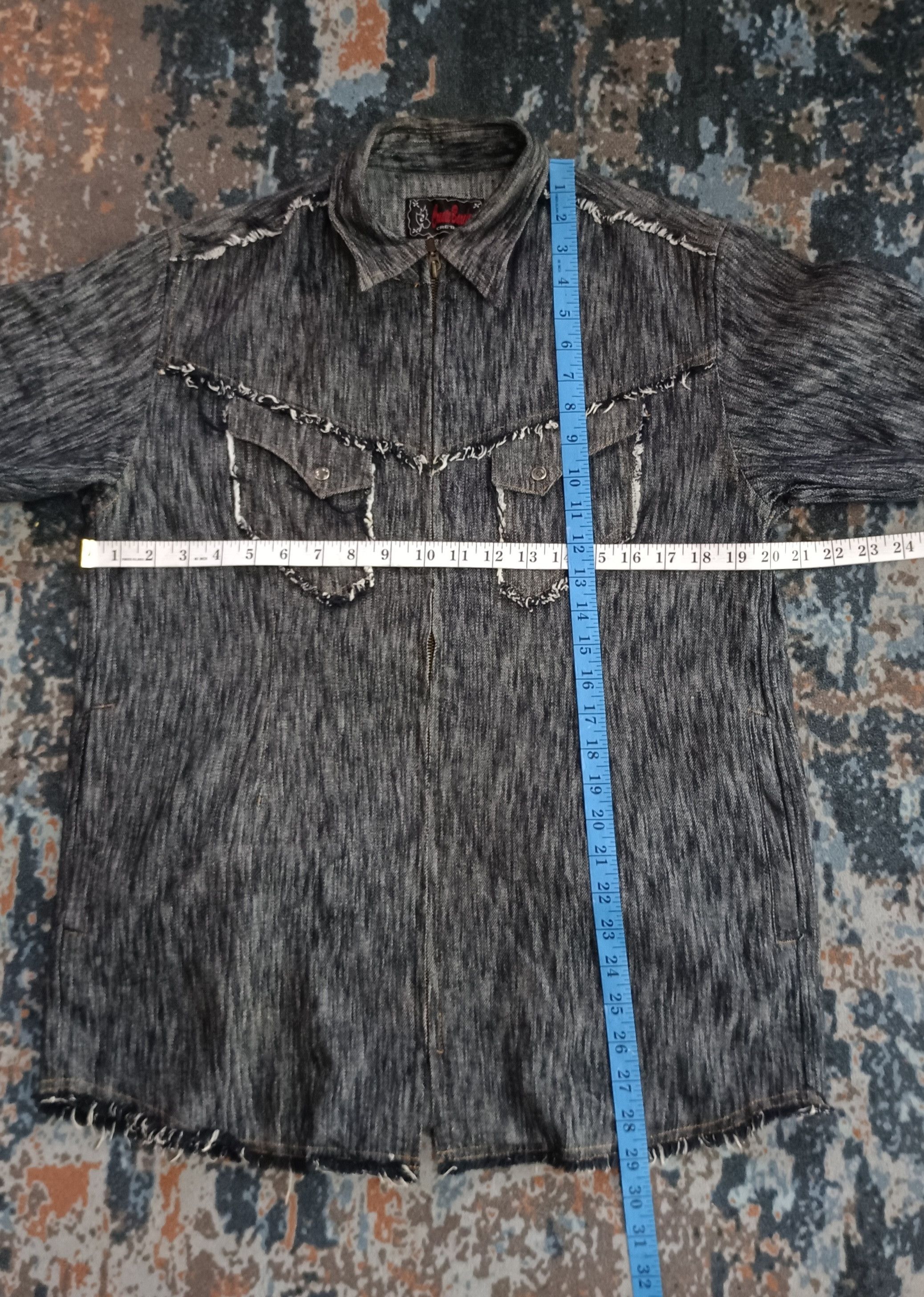 Japanese Brand Crate Barefost Distressed Style Western Denim Shirt Size US M / EU 48-50 / 2 - 13 Thumbnail