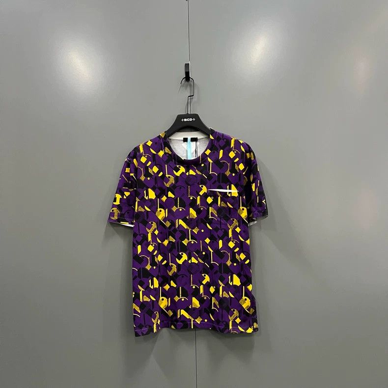 Prada PRADA Geometric Print Short Sleeve Top - dmc Size US L / EU 52-54 / 3 - 1 Thumbnail