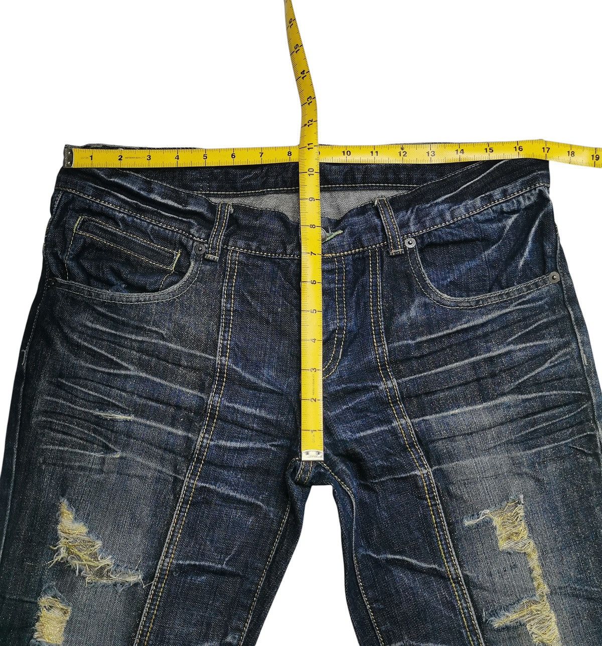 20471120 Slim Flare Jeans Buffalo Jeans Distress Denim Boot Cut Size US 33 - 10 Thumbnail