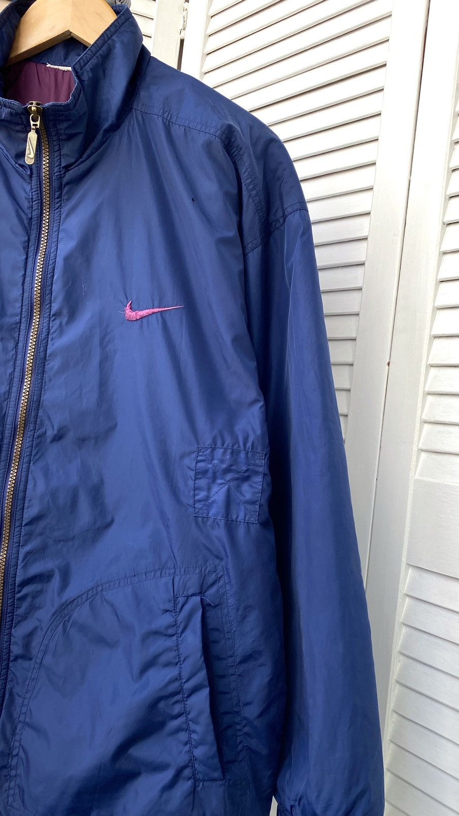 Nike × Vintage Vintage Nike Big Swoosh Logo Nylon Coat Jacket Size US L / EU 52-54 / 3 - 5 Thumbnail