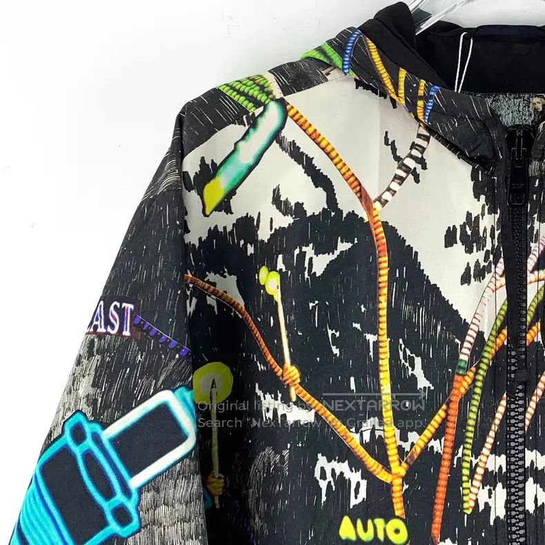 Prada Prada Black character graffiti print hooded zipper long-sl Size XXS / US 00 / IT 34 - 3 Thumbnail