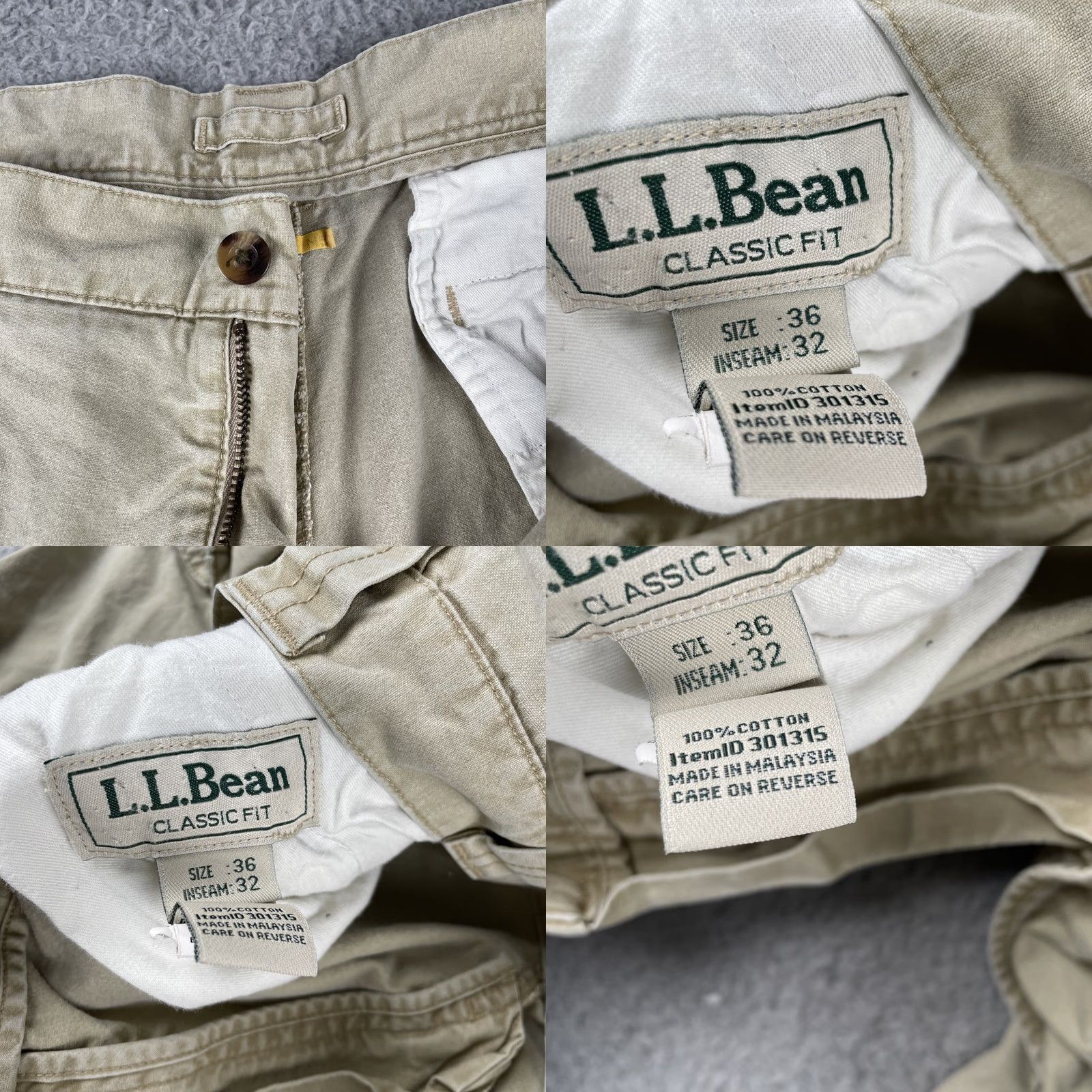 Vintage L.L.Bean Cargo Pants Men’s 35x30 Tan Khaki Beige 100% Cotton EUC Cargo Pants Mens Bay 35 Inseam 30 Size US 35 - 8 Thumbnail