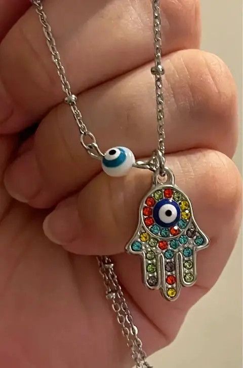 Other Zircon Evil Eye Pendant Necklace Size ONE SIZE - 2 Thumbnail