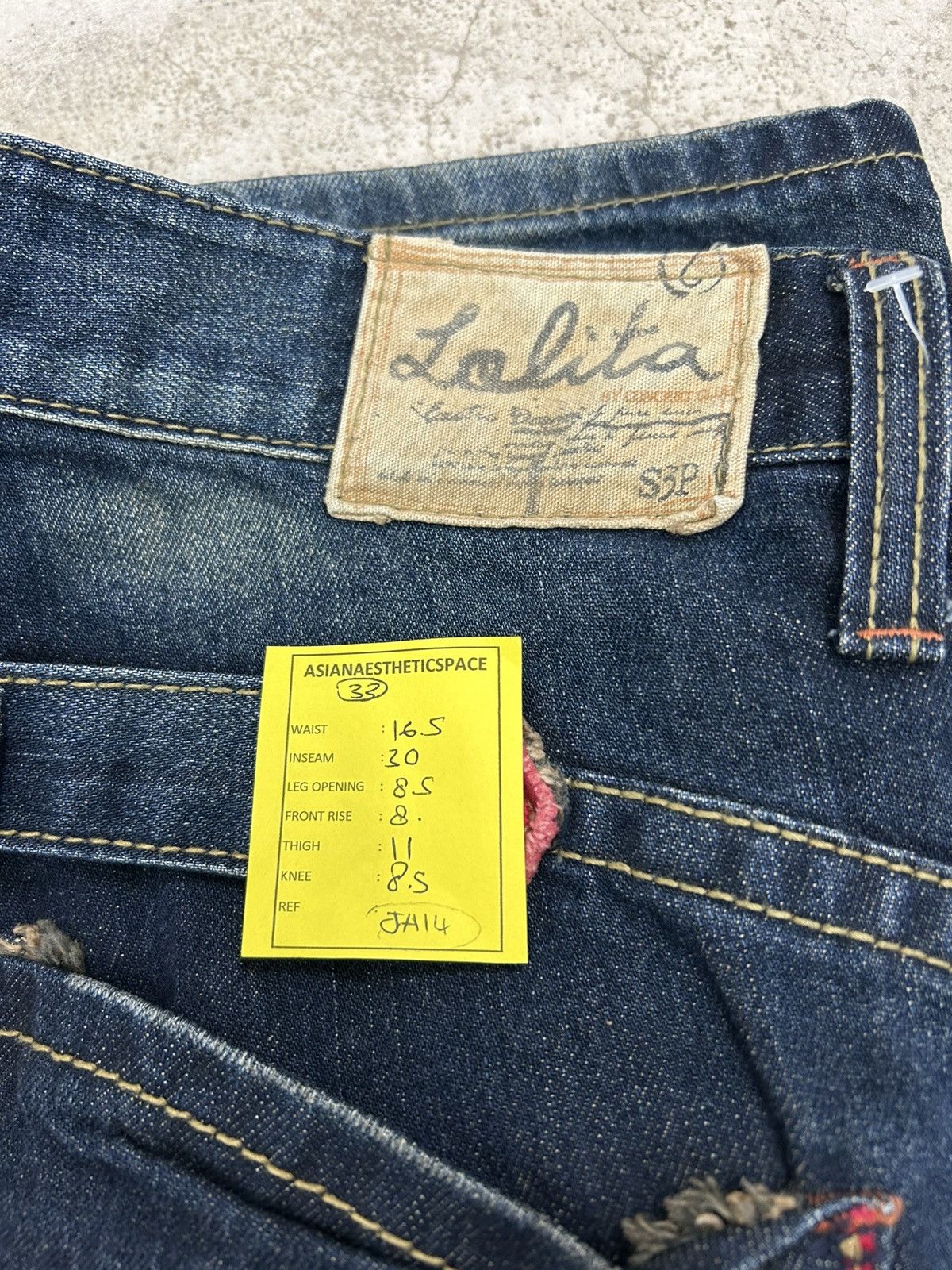 Obelisk Lolita Concert Club Buckle Strap Patch Back Mud Washed Size US 33 - 19 Thumbnail