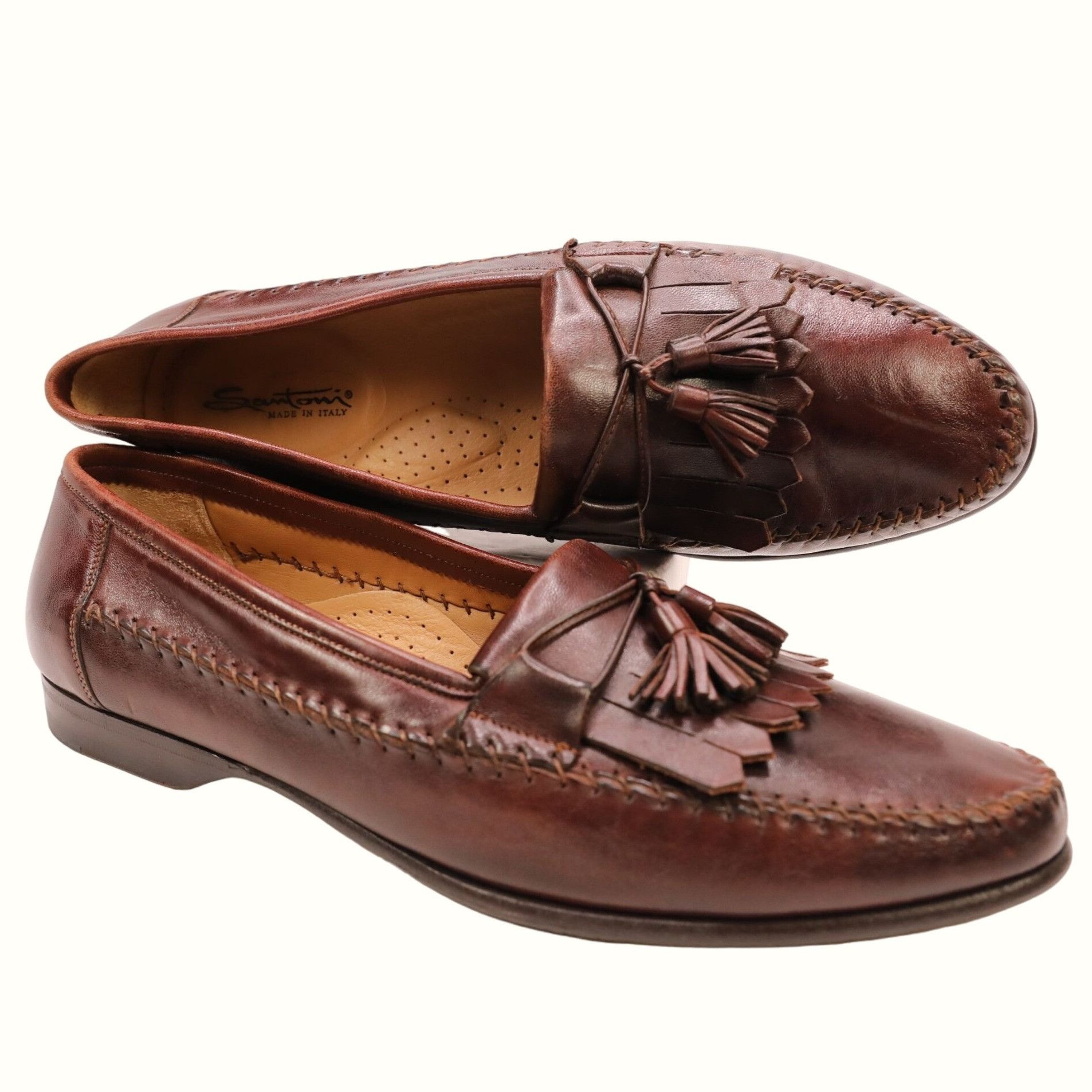 Santoni Santoni Italy Leather Tassel Loafer Brown Moccasins Men 11.5 Size US 11.5 / EU 44-45 - 12 Thumbnail