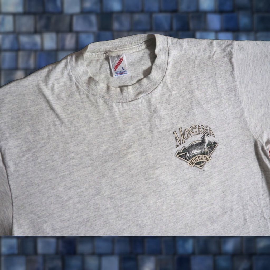 Jerzees VTG 90s Jerzees Canis Lupus Gray Wolf Nature Animal Montana Tee T-Shirt Mens L Size US L / EU 52-54 / 3 - 1 Thumbnail