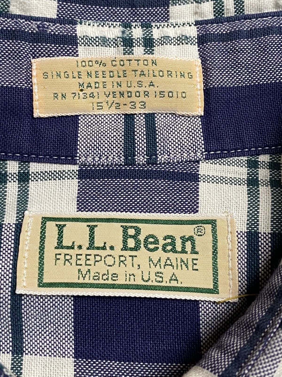 L.L. Bean Vtg 90s LL Bean single needle Button Up Checkered Shirts Size US L / EU 52-54 / 3 - 4 Thumbnail