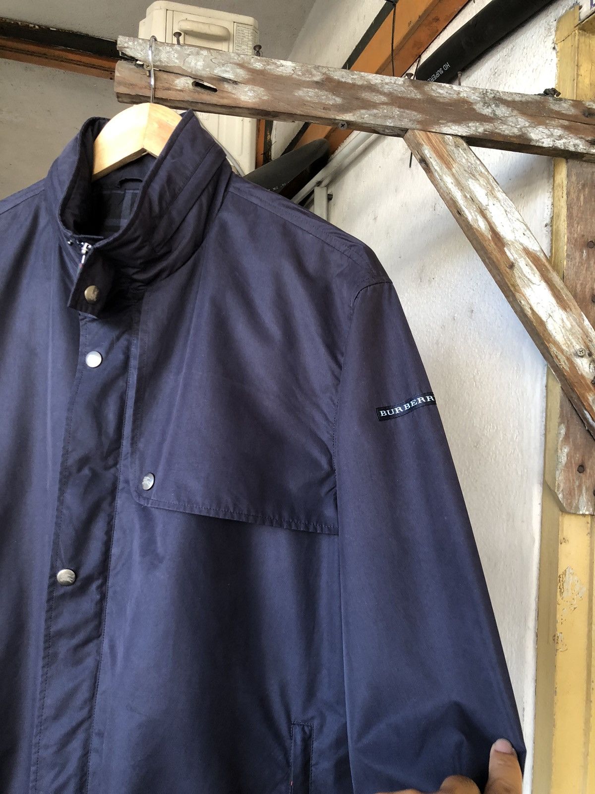 Burberry Vintage 90s Burberry Light Jacket Hoodie Size US L / EU 52-54 / 3 - 14 Thumbnail