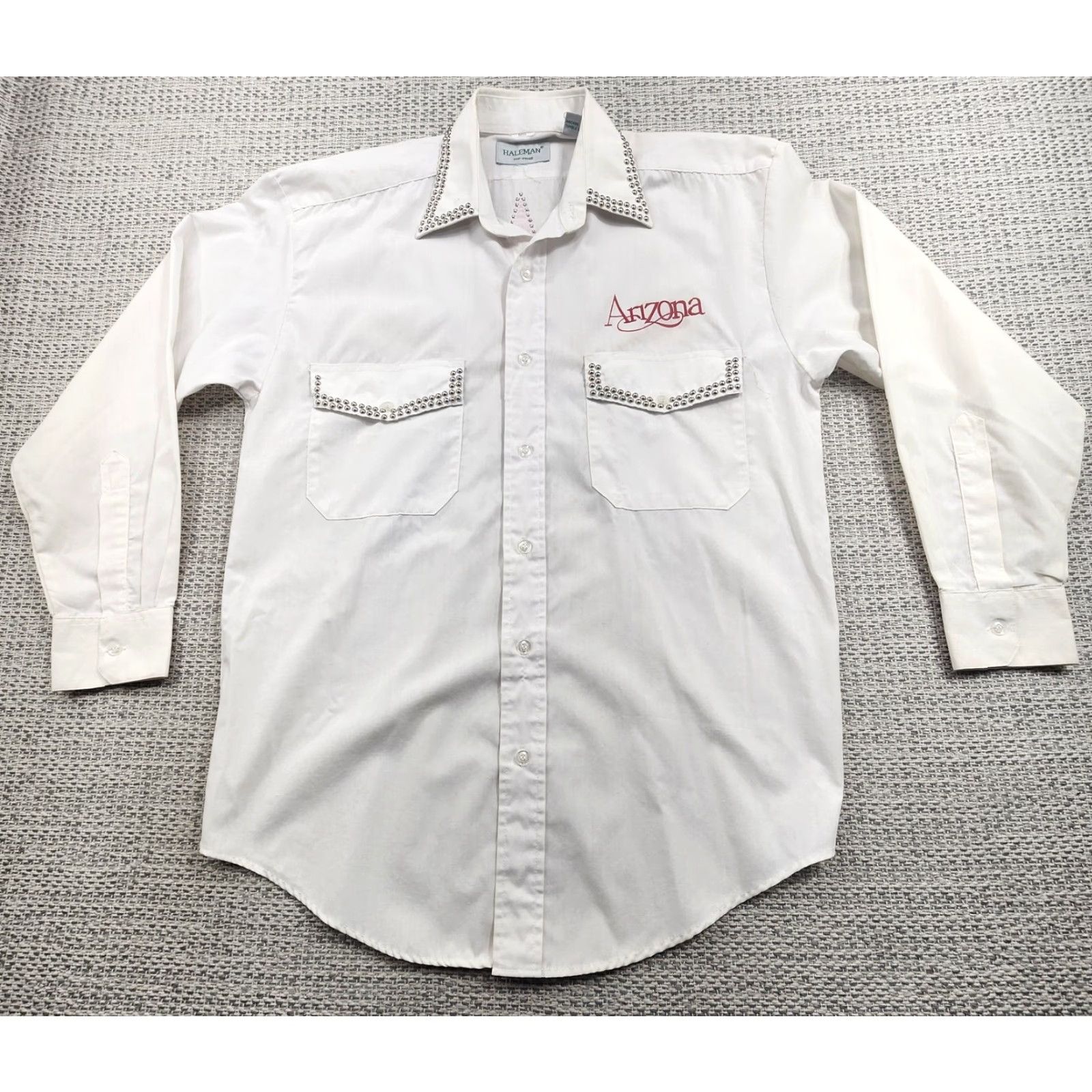 Vintage VINTAGE Haleman Shirt Mens S Western Arizona Star Cowboy 80s Shirt Mens S White Button-Up Long Sleeve Size US S / EU 44-46 / 1 - 3 Thumbnail