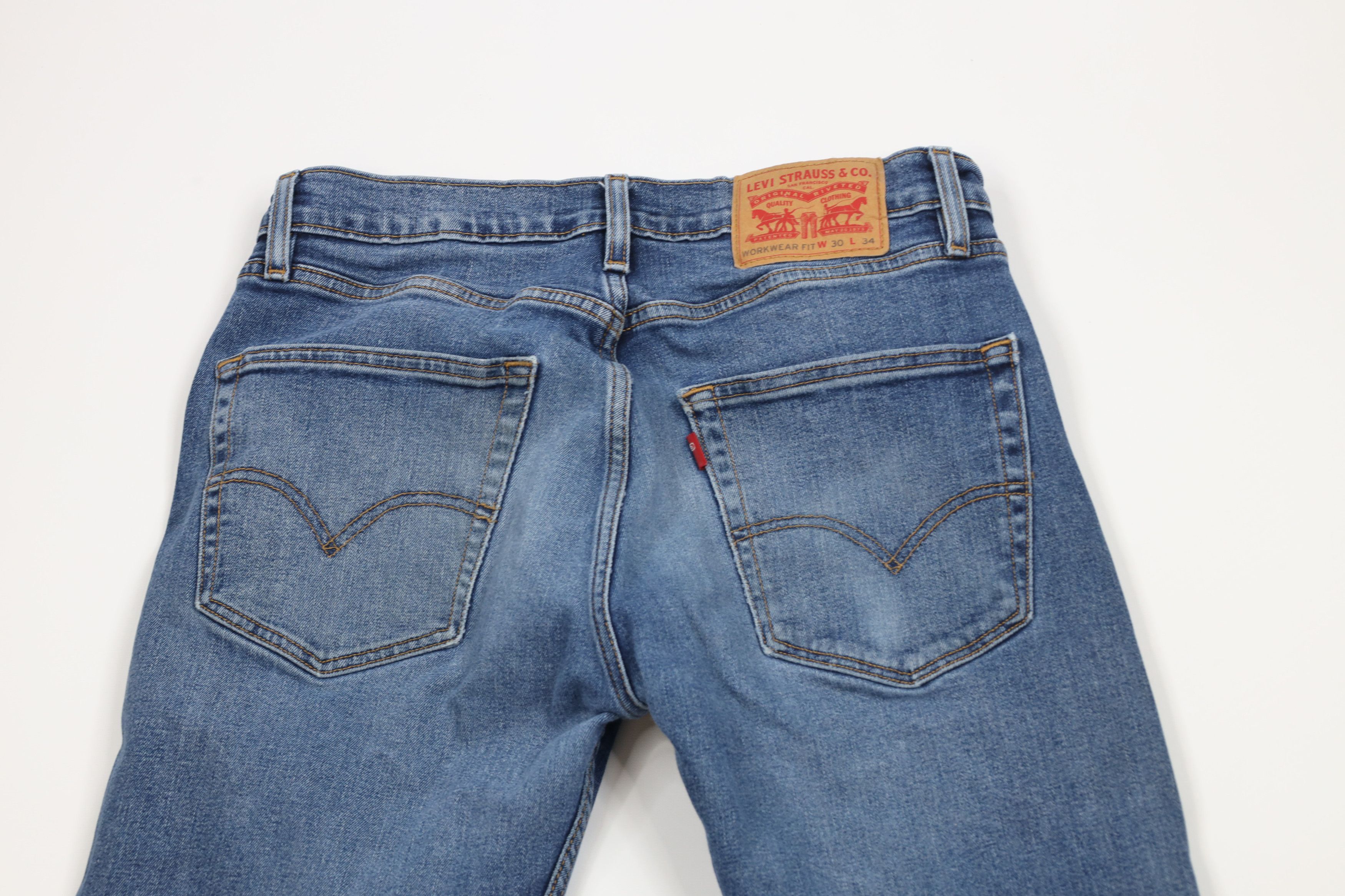 Levi's × Vintage Vintage Y2K Levis Workwear Fit Stretch Denim Jeans Blue Size US 30 / EU 46 - 12 Thumbnail