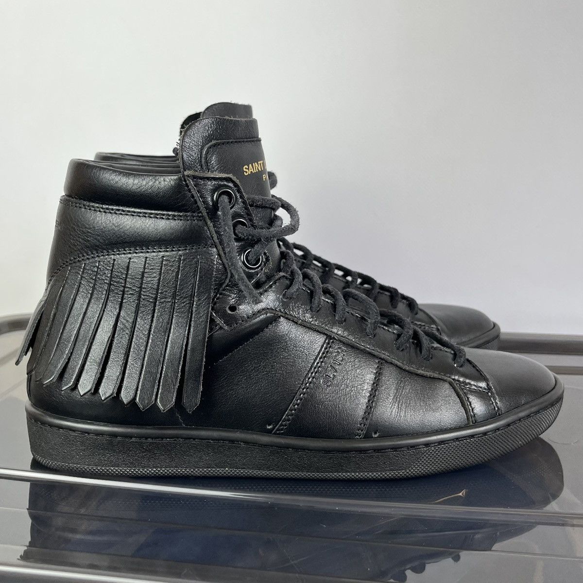Saint Laurent Paris Saint Laurent SL/18H Leather Fringe Shoes Hedi Slimane Era Size US 5 / IT 35 - 1 Thumbnail
