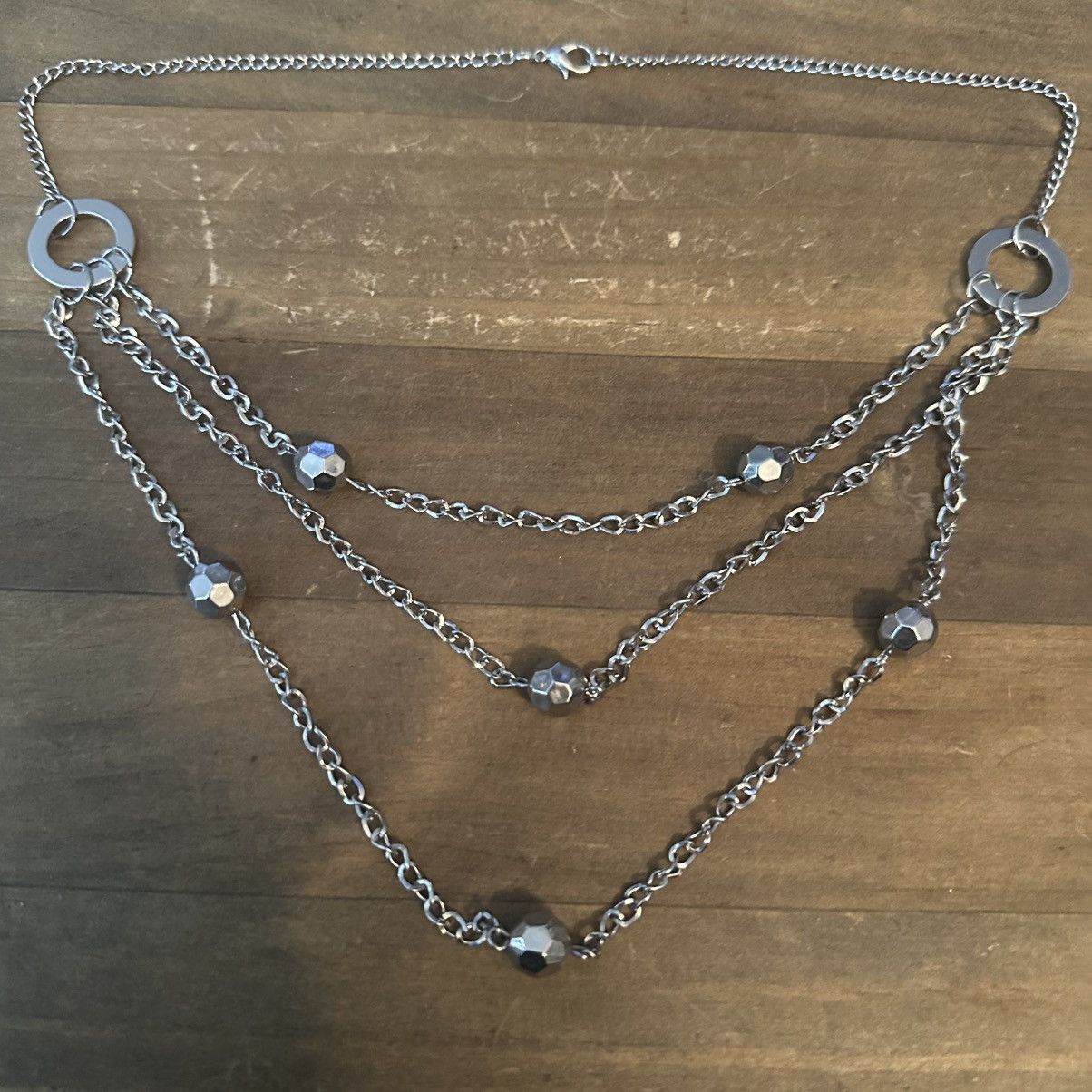 Other Silver tone layered station bead swag necklace Size ONE SIZE - 2 Thumbnail