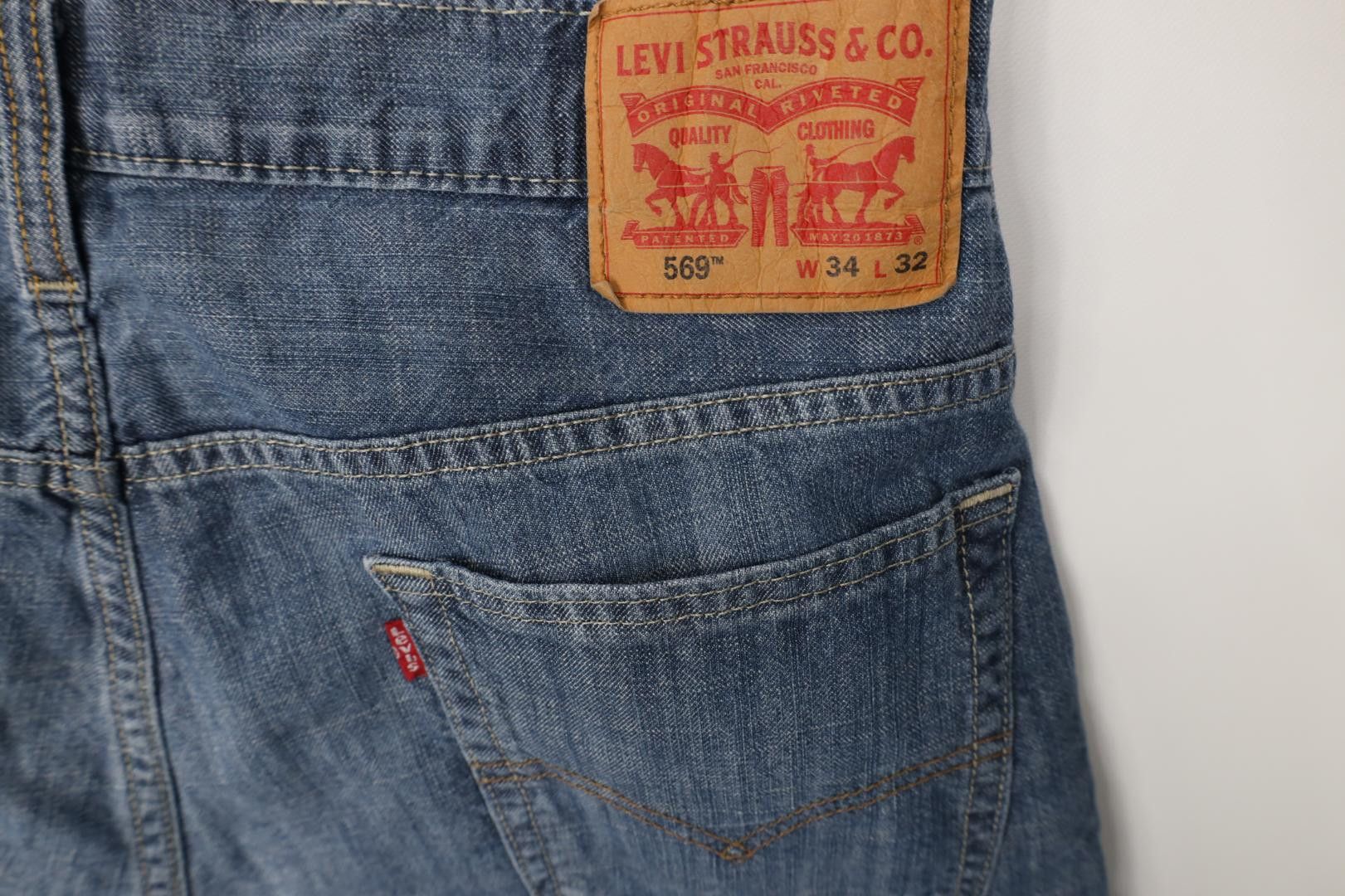 Levi's Vintage Y2K Levis 569 Chambray Loose Straight Wide Leg Jeans Size US 34 / EU 50 - 15 Thumbnail