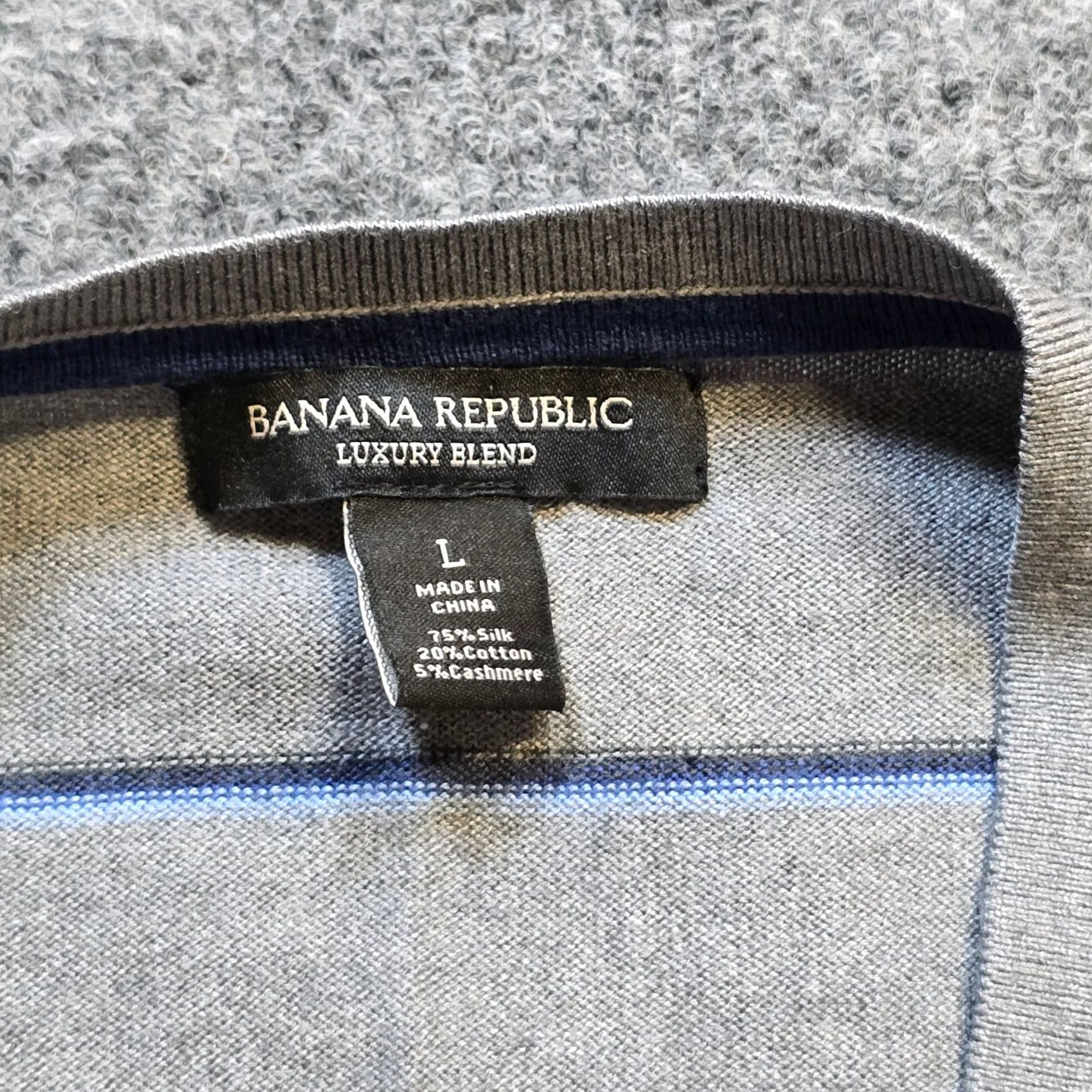 Banana Republic Banana Republic Sweater Men Large Gray V Neck Long Sleeve Cashmere Silk Pullover Size US L / EU 52-54 / 3 - 3 Thumbnail