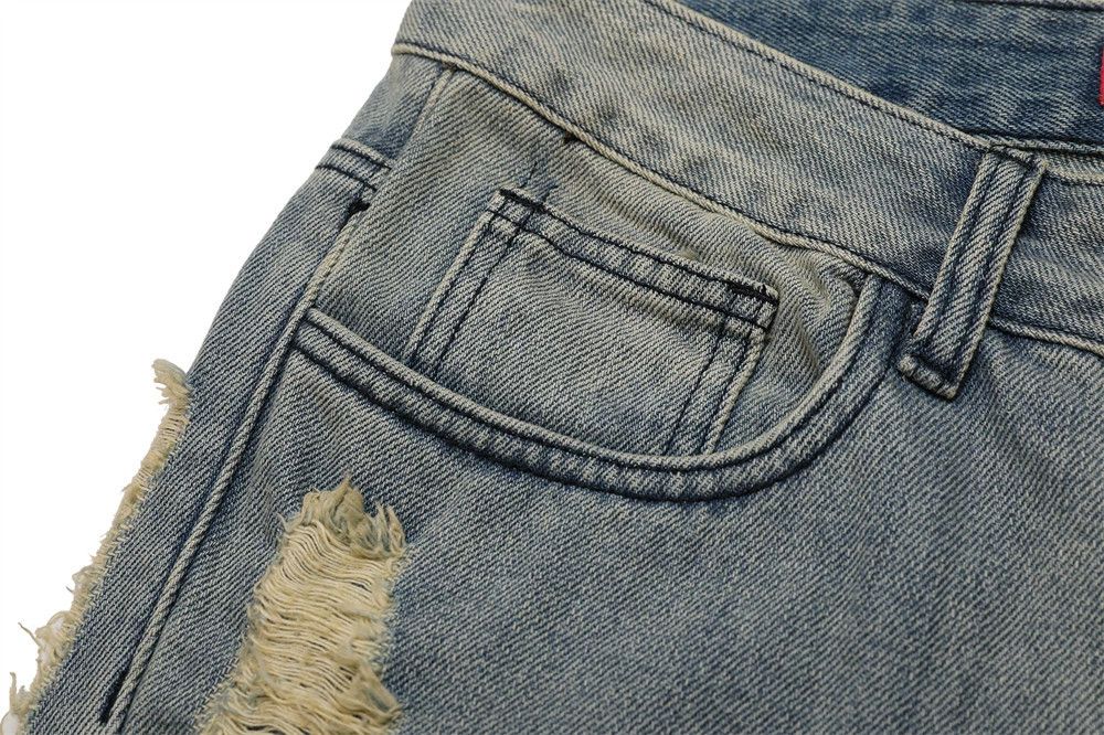 Designer × Jean × Vintage washed faded denim damaged ripped jeans Size US 34 / EU 50 - 4 Thumbnail