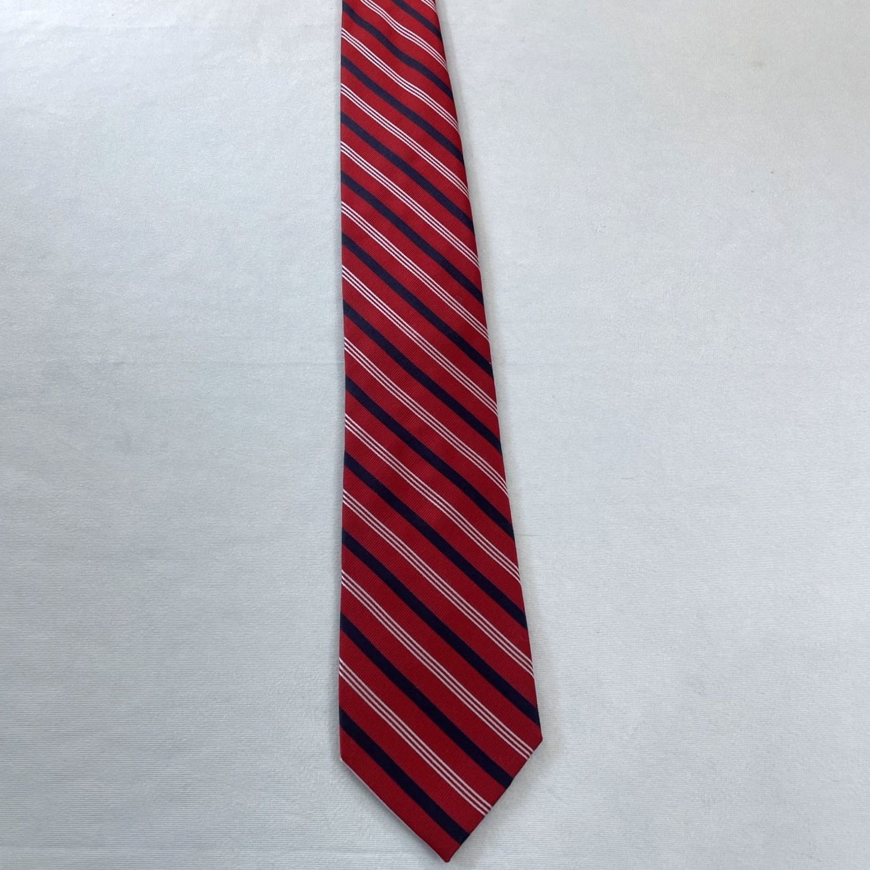 Vintage Eagle Silk Neck Tie Repp Striped Red White Blue 3.5x61" Classic Woven Tie Designer Men’s Size ONE SIZE - 3 Thumbnail