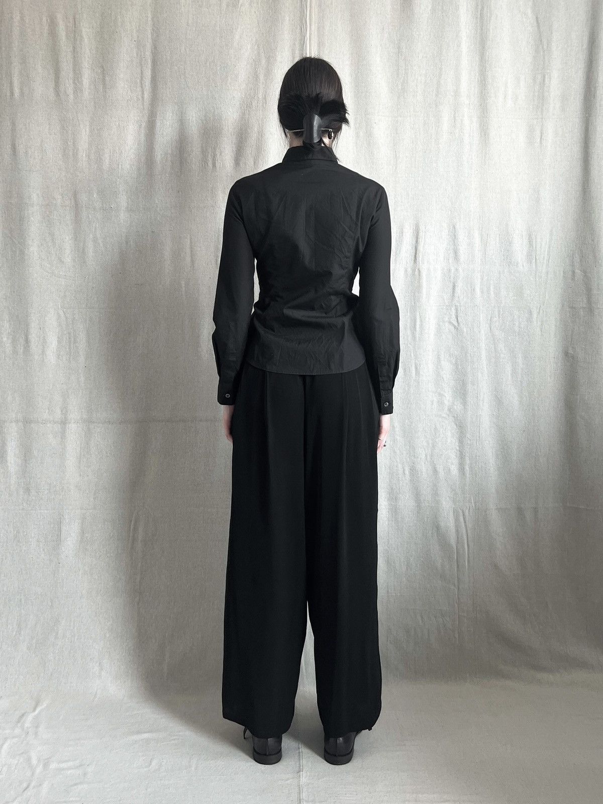 Y's Yohji Yamamoto Y’s Classic Relaxed Pleated Trousers Size 27" / US 4 / IT 40 - 4 Thumbnail