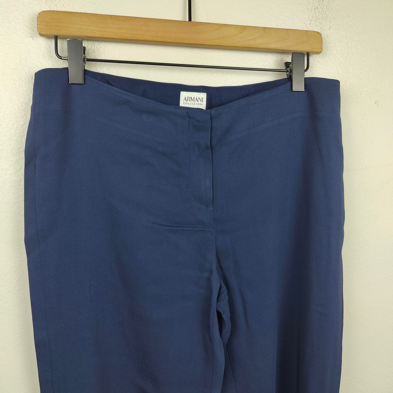 Armani Collezioni Armani Collezioni Trouser Pants Womens 8 Navy Blue Viscose Size 30" / US 8 / IT 44 - 2 Thumbnail