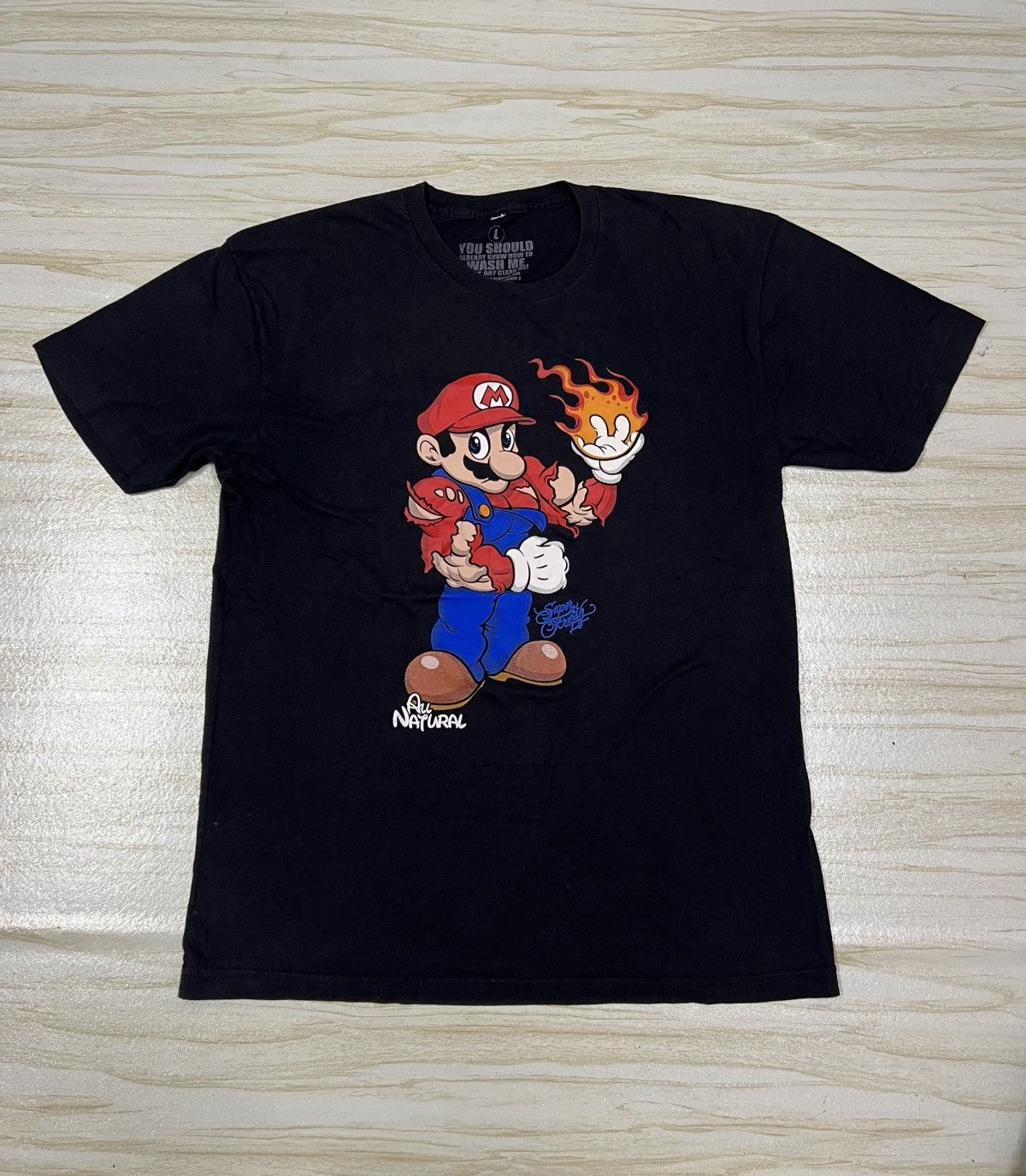 The Game Super Mario Fire Ball Black T-shirt Size US L / EU 52-54 / 3 - 1 Thumbnail