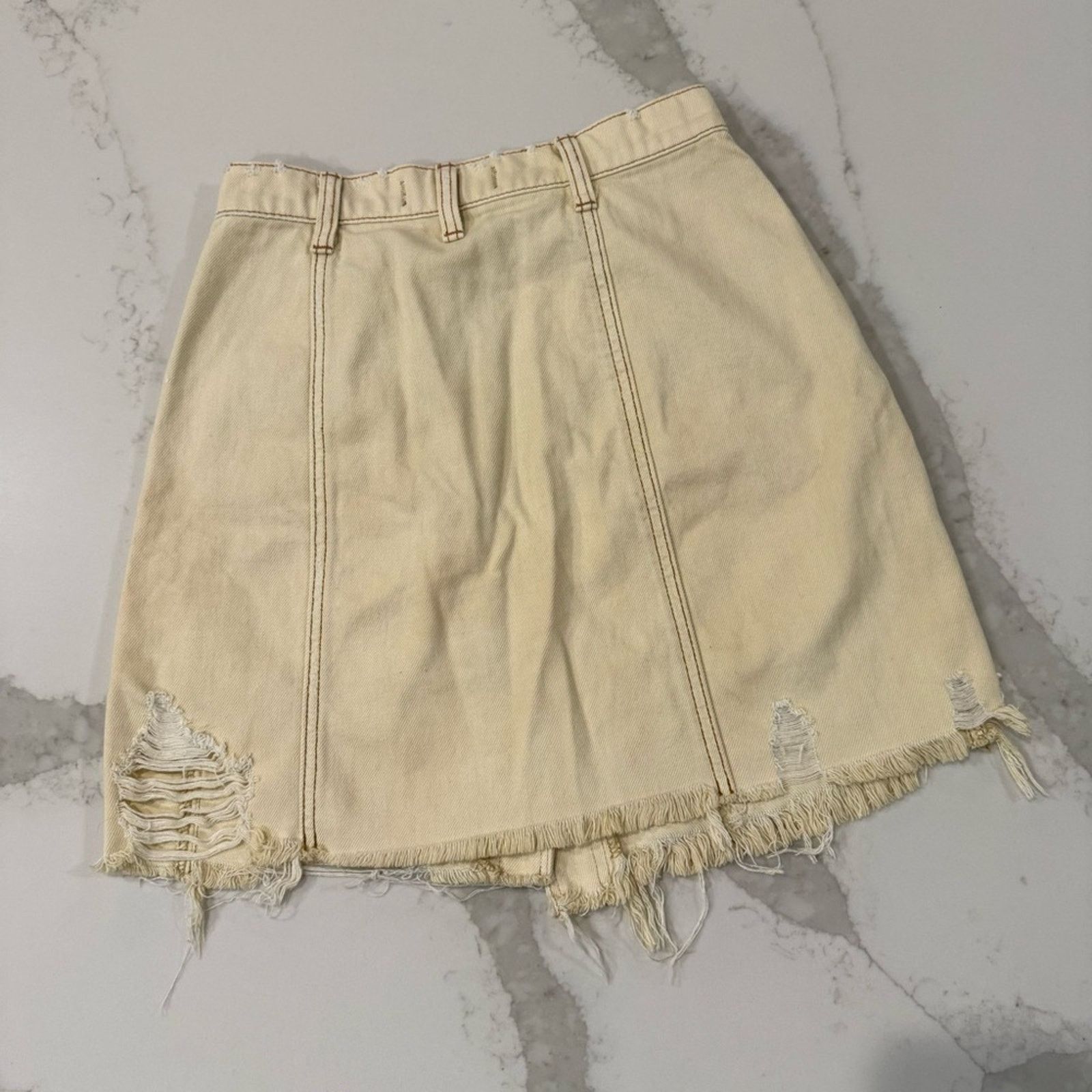 Free People Free People We The Free FauxWrap Distress MiniSkirt Womens25 Size 25" / US 0 / IT 36 - 8 Thumbnail