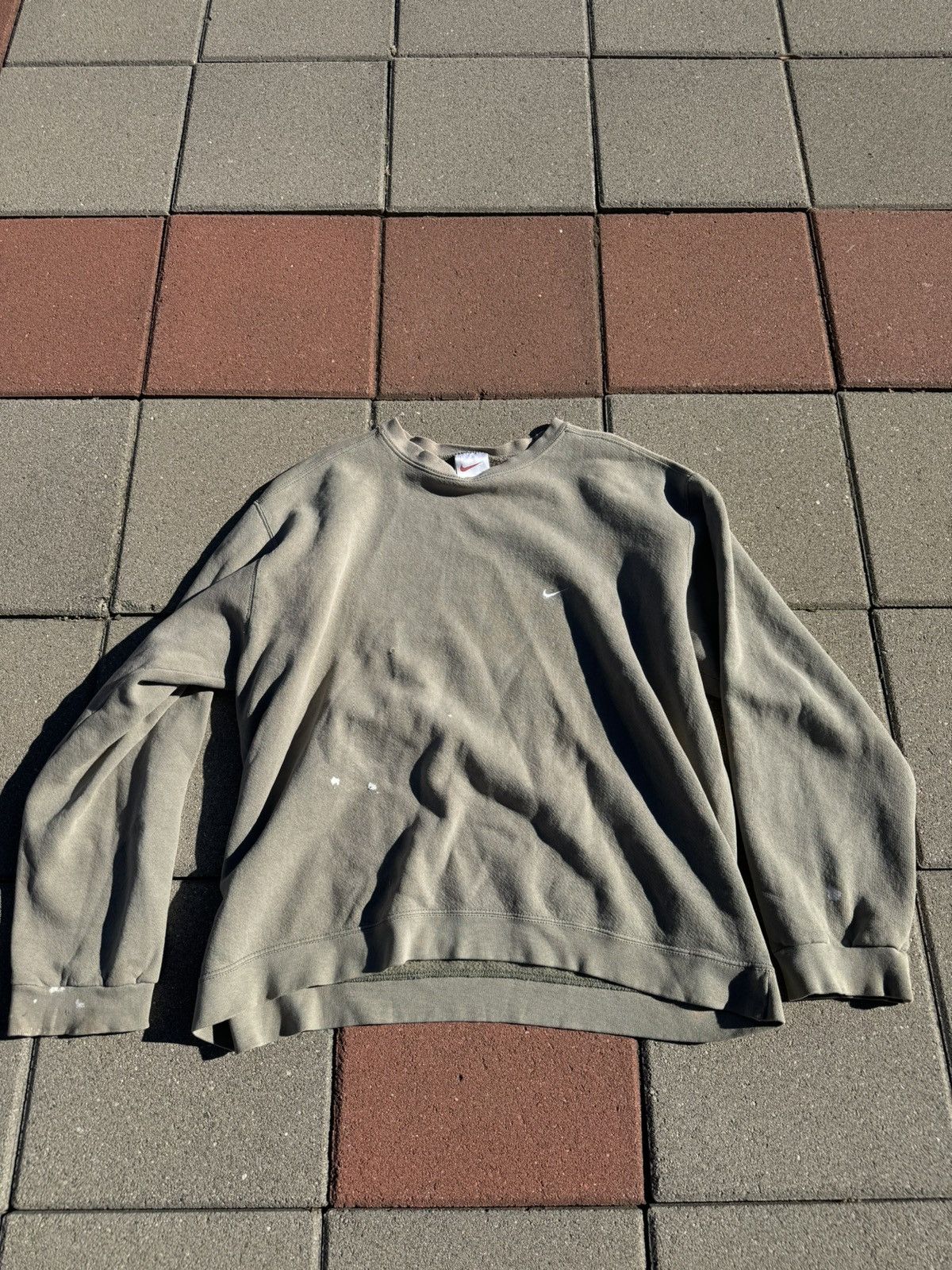 Nike × Vintage Vintage 90s Nike Swoosh Crewneck Earth Tone Size US XL / EU 56 / 4 - 10 Thumbnail