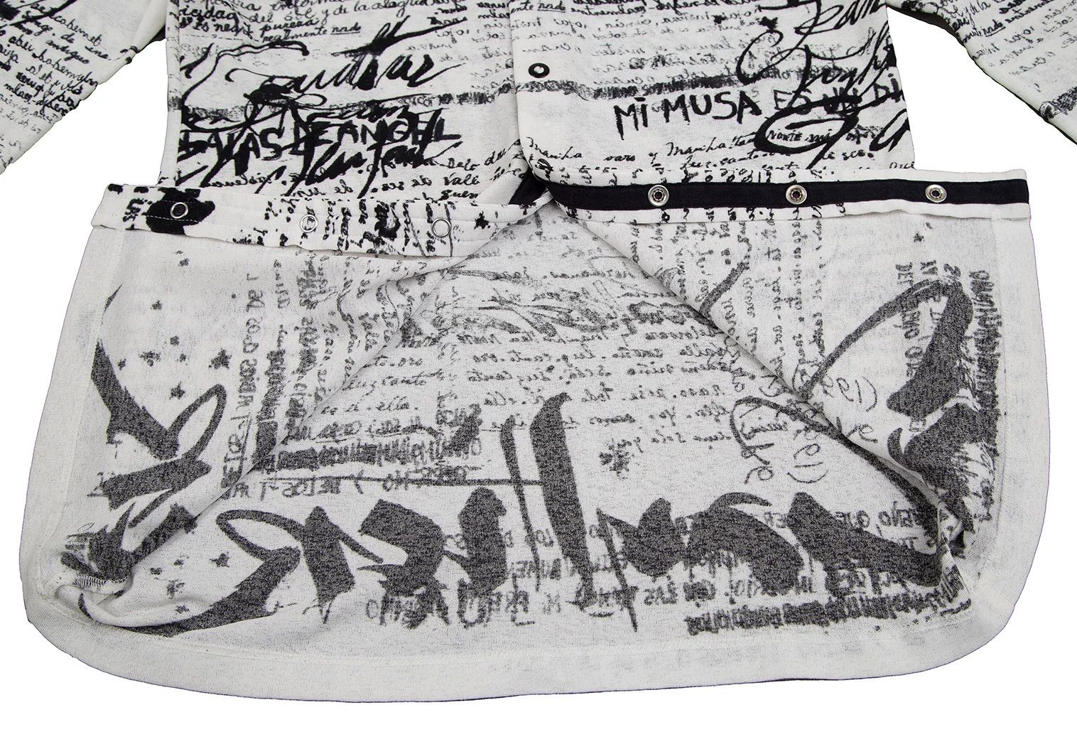 Jean Paul Gaultier Snap Button Shirt in Black and White, Size 48 Size US M / EU 48-50 / 2 - 12 Thumbnail