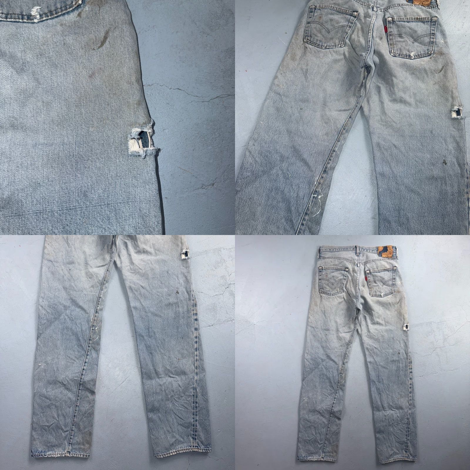 Levi's VINTAGE Levi's 501 Jeans Mens Classic 32x36 30x32 80s USA Distressed Light Blue Denim Straight Size US 30 / EU 46 - 11 Thumbnail