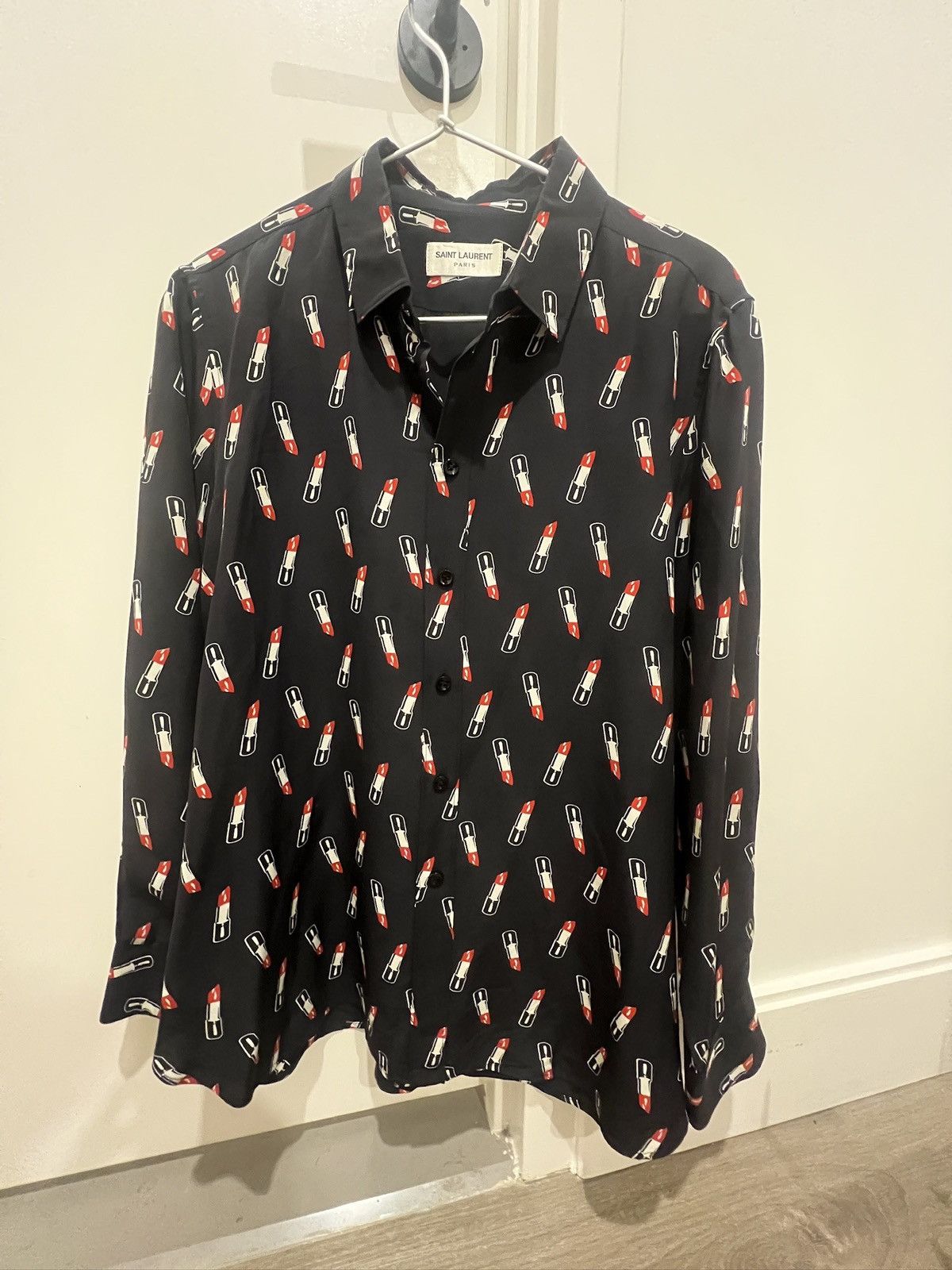 Saint Laurent Paris Saint Laurent Lipstick Button Down Shirt Size XL / US 12-14 / IT 48-50 - 1 Thumbnail