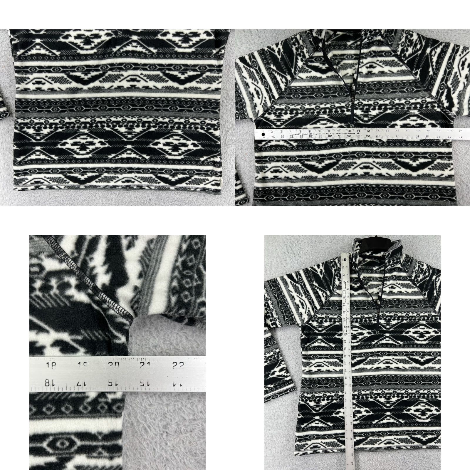 Eddie Bauer Eddie Bauer Sweater Womens Large Black White Southwest Aztec 1/4 Zip Fleece Poly Size L / US 10 / IT 46 - 8 Thumbnail