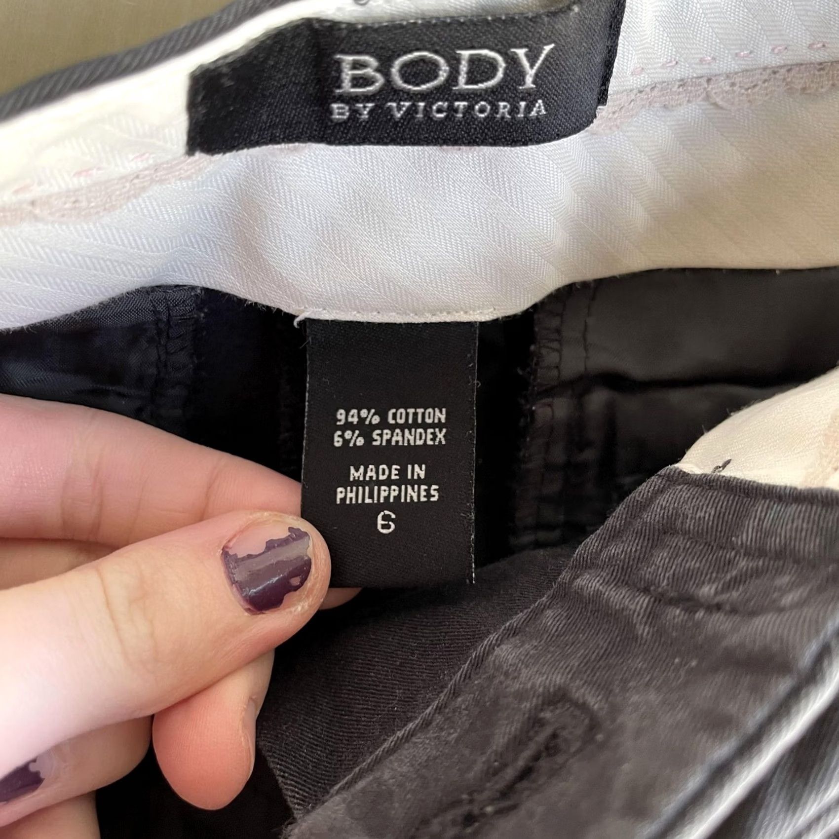 Vintage Body by Victoria Bermuda Shorts Womens 6 Black Twill Stretch Casual Office Work Pants Size 28" / US 6 / IT 42 - 3 Thumbnail