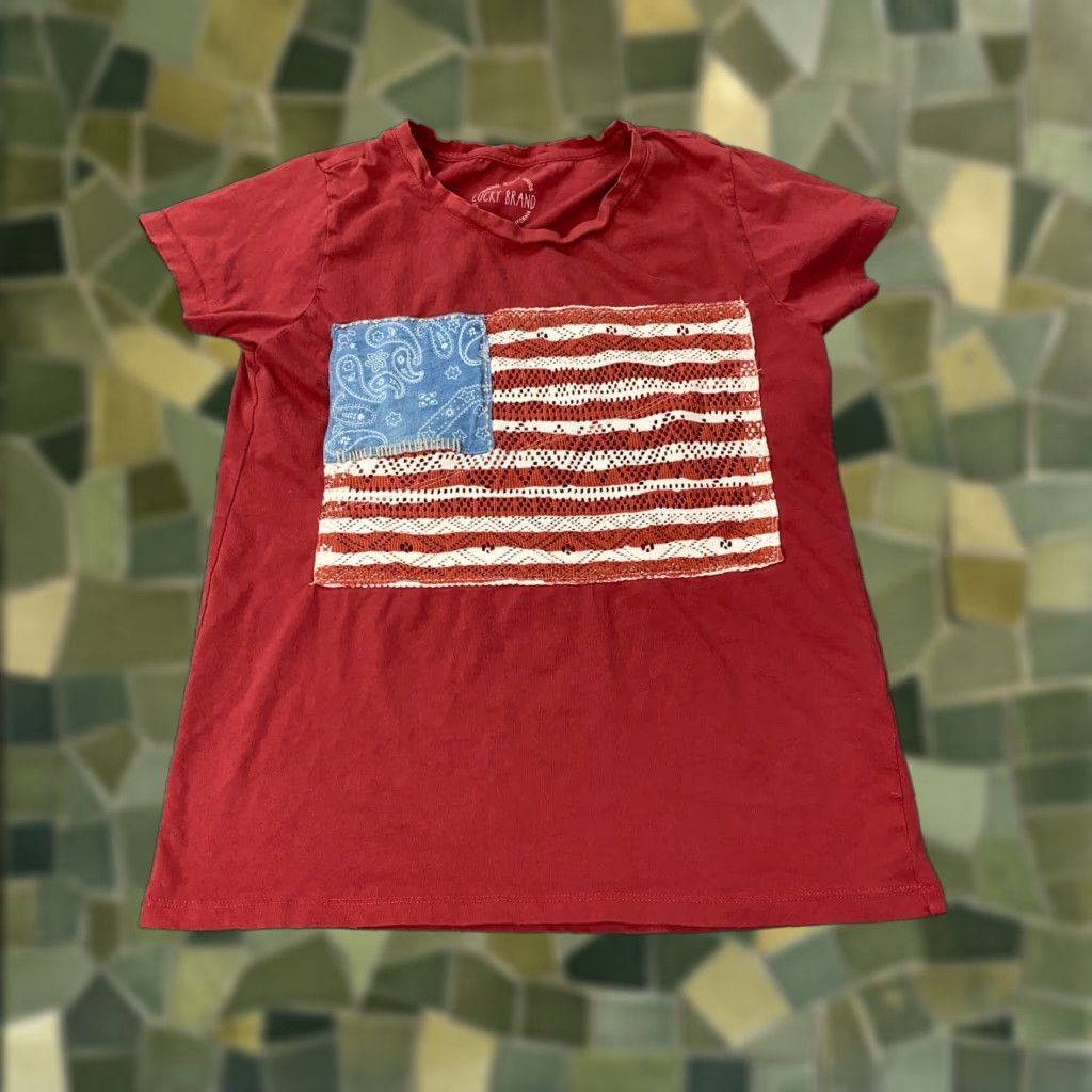 Lucky Brand Lucky Brand Shirt Women Small Red T-Shirt Short Sleeve Crew Neck Casual Size S / US 4 / IT 40 - 1 Thumbnail
