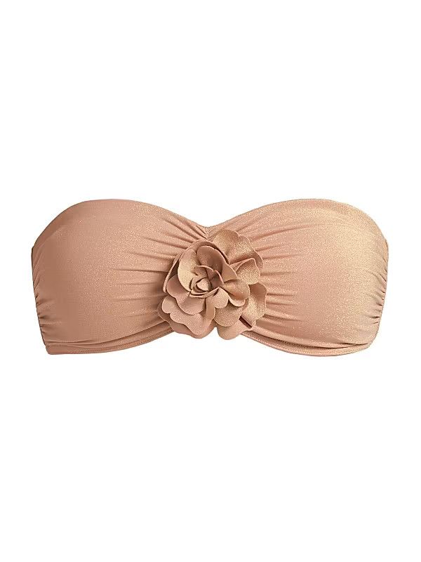 Zimmermann oc11z0126 Size: 0P / Everley Metallic Flower Bikini Top Size ONE SIZE - 1 Thumbnail