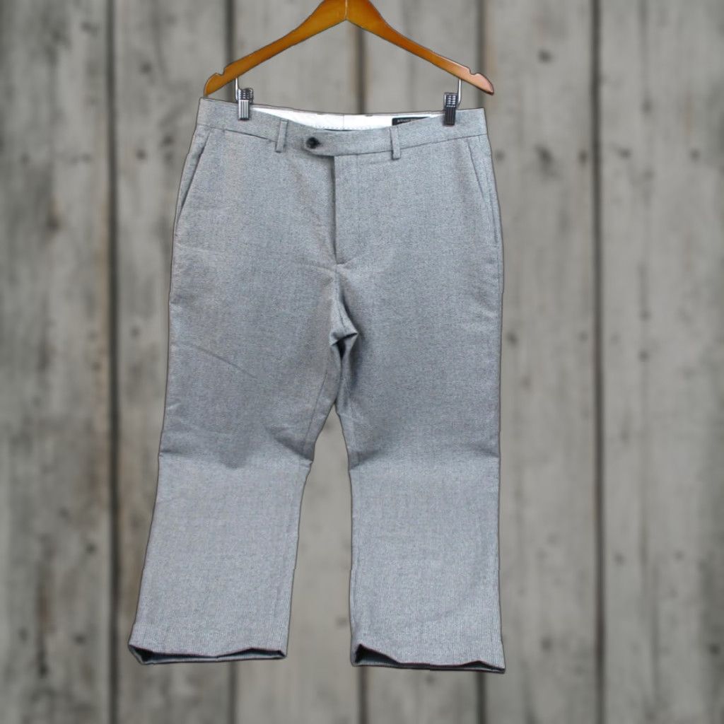 Banana Republic Pants Mens 34x34 Gray Slim Tapered Dress Wool Houndstooth