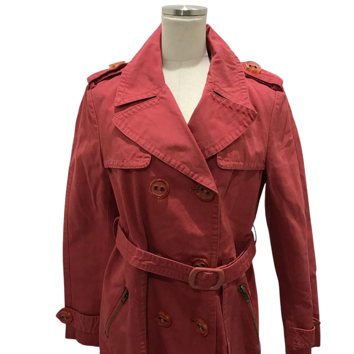 Marc Jacobs Vintage Red Trench Coat 🧥 Size M / US 6-8 / IT 42-44 - 4 Thumbnail