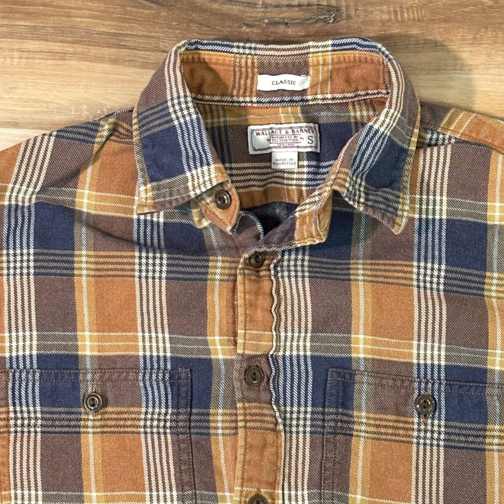 Wallace & Barnes Wallace & Barnes J.Crew Plaid Flannel Shirt S Blue Mens Casual Workwear Size US S / EU 44-46 / 1 - 2 Thumbnail