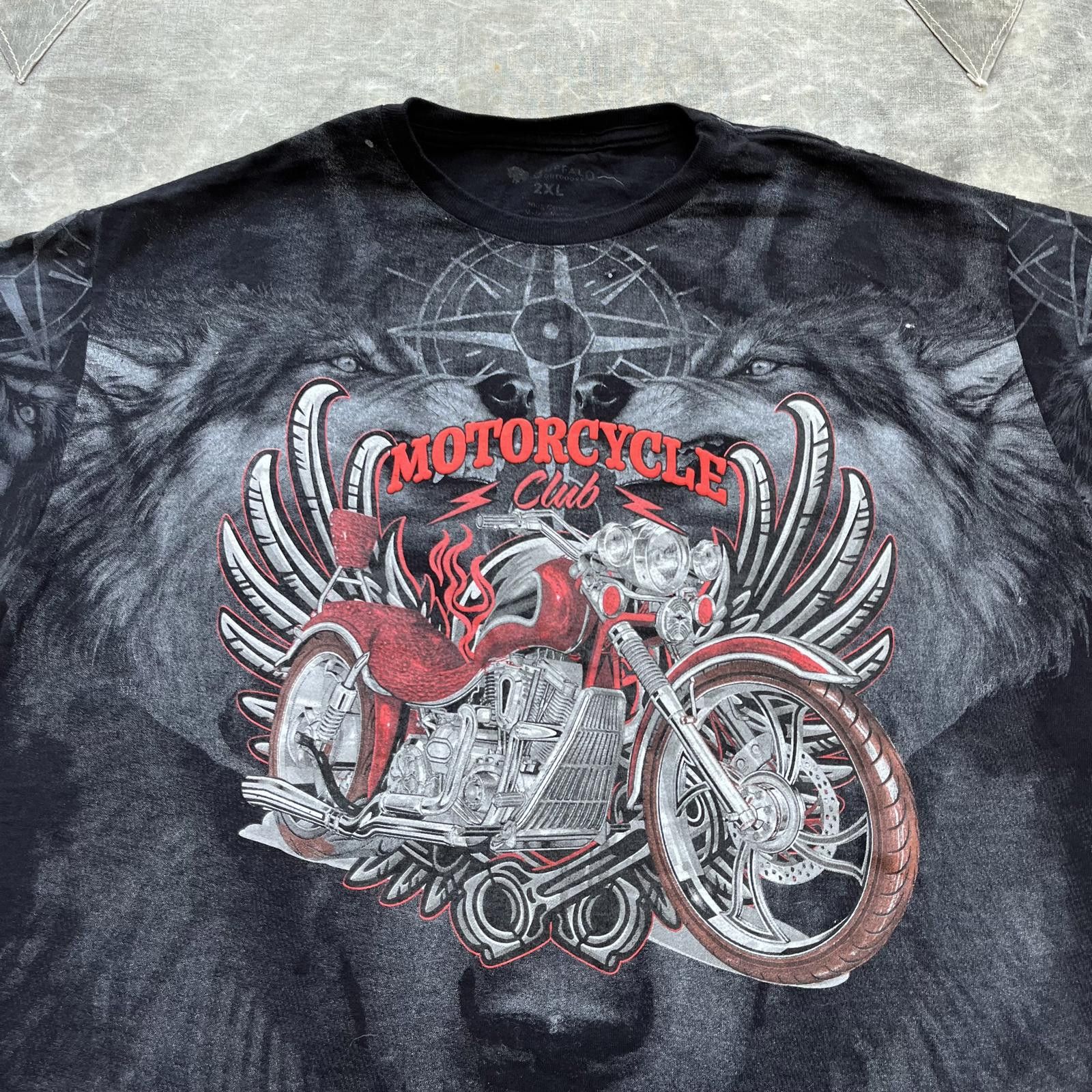 Vintage Vintage Y2K AOP Wolf Motorcycle Club Nature Astrology Shirt Size US XXL / EU 58 / 5 - 4 Thumbnail