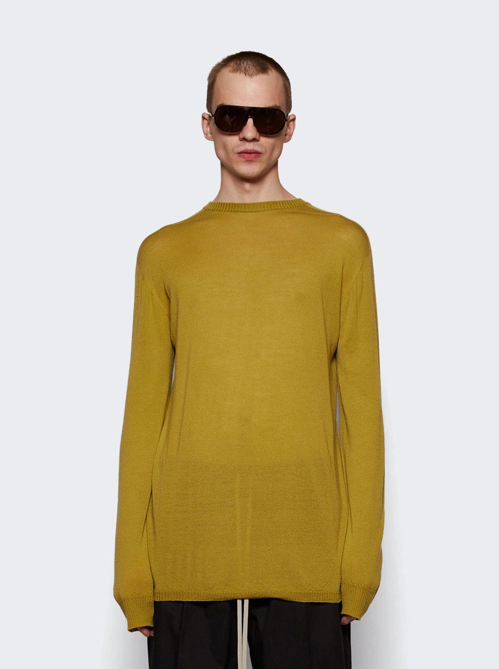 Rick Owens o1mle0226 Oversized Level Sweater in Yellow Size US L / EU 52-54 / 3 - 3 Thumbnail