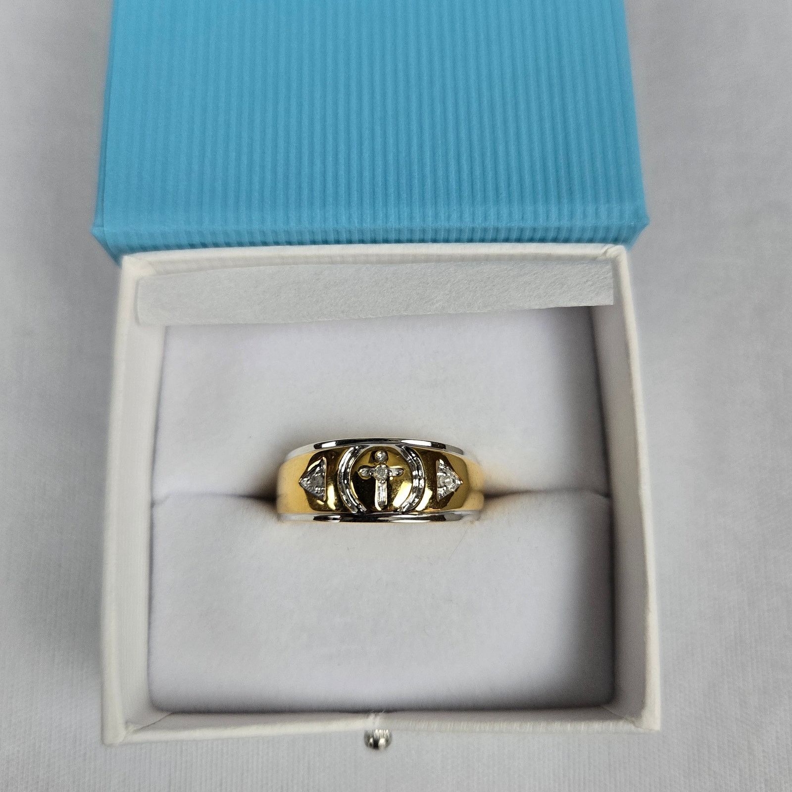 Other Diamond Ring with Gold over 925 Sterling Silver Size 9.5 Size ONE SIZE - 1 Thumbnail