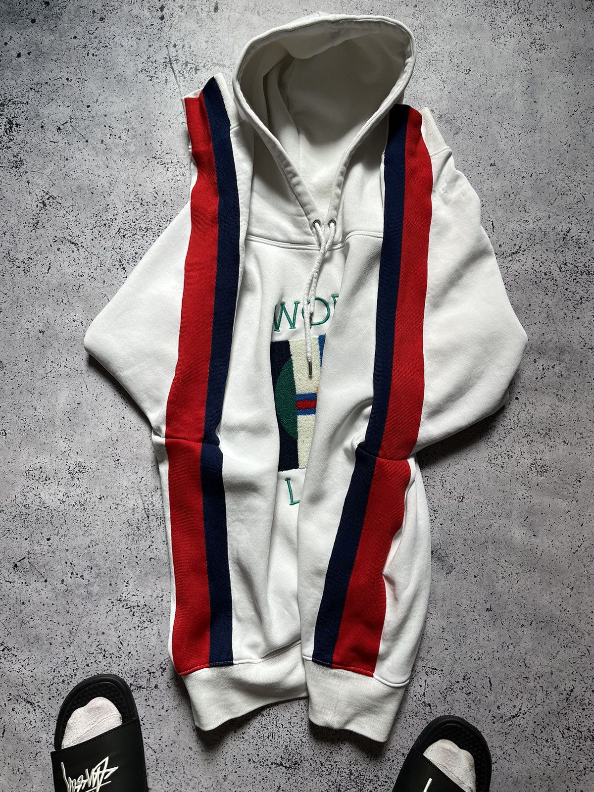 Sandro Vintage Sandro Baggy Hoodie World Lovers Plush Big Logo Y2K Size US S / EU 44-46 / 1 - 7 Thumbnail